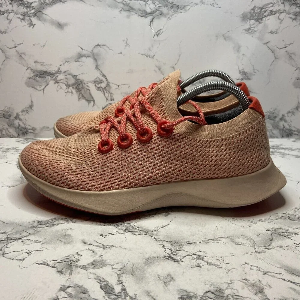 Allbirds Men 9.5 Tree Dasher Shoe Coral Pink Sneaker Lace Up Athletic Active Gym - Picture 3 of 9